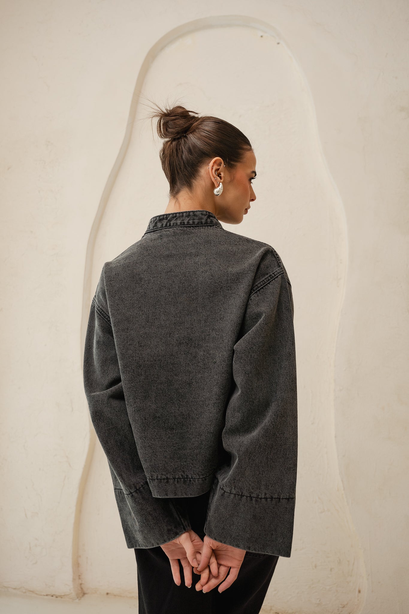 Enchanted Denim Top in Grey