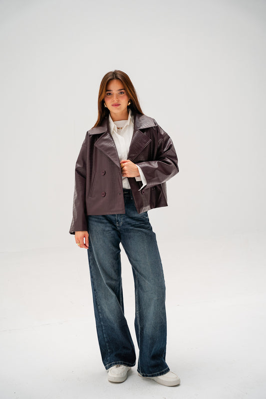 Wild Thing Leather Jacket in Burgundy