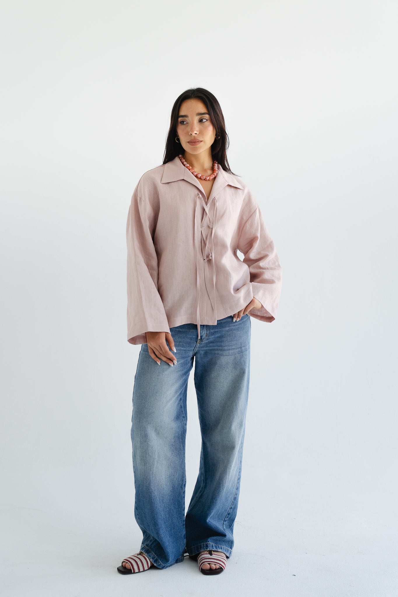 City Linen Blouse in Rose