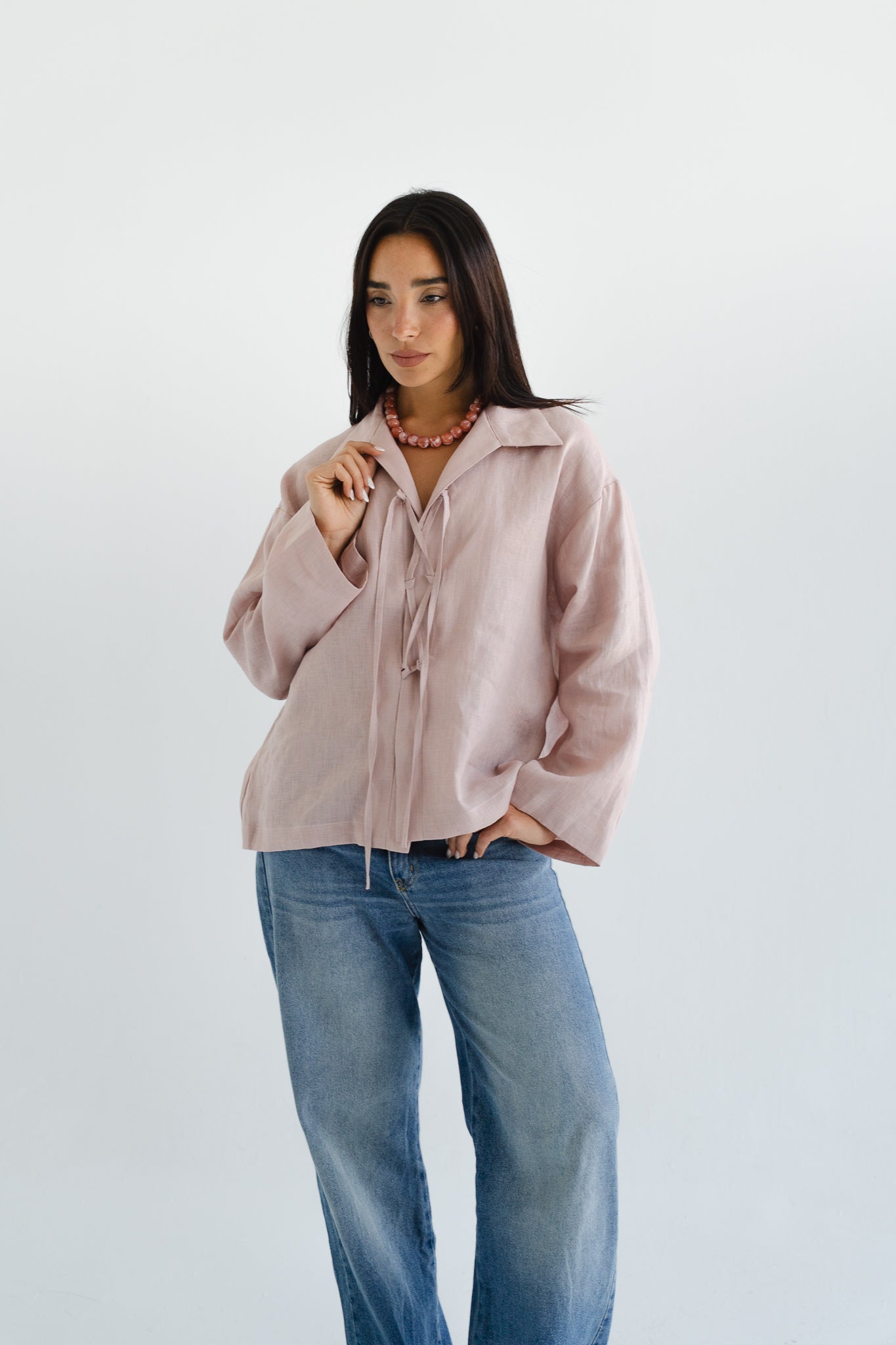 City Linen Blouse in Rose