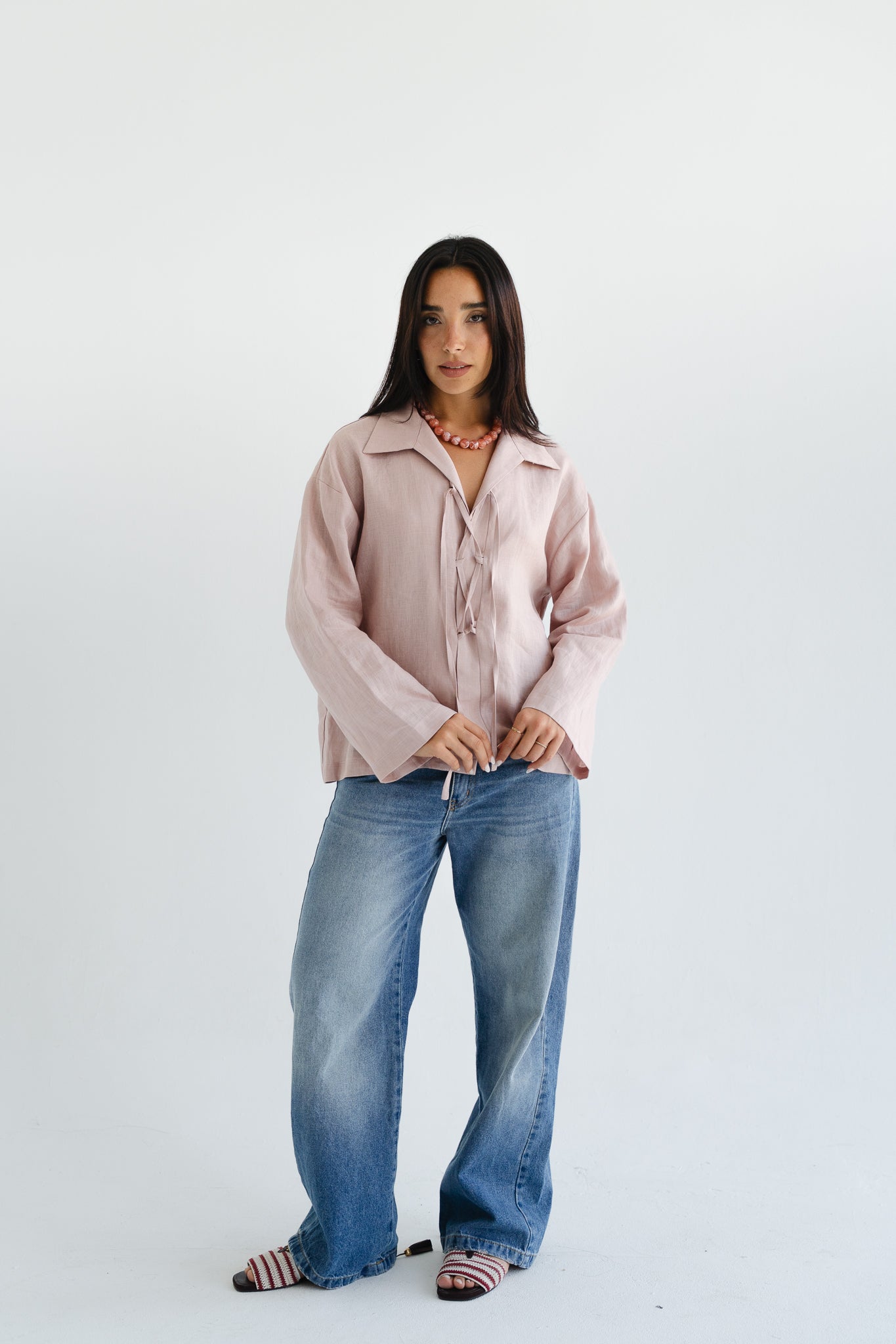 City Linen Blouse in Rose