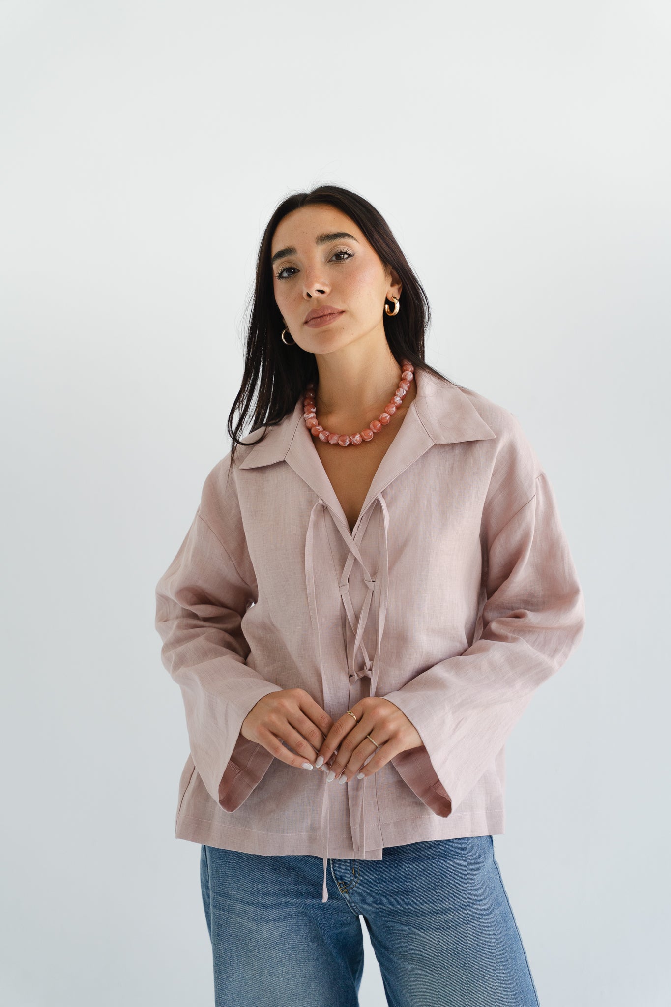 City Linen Blouse in Rose