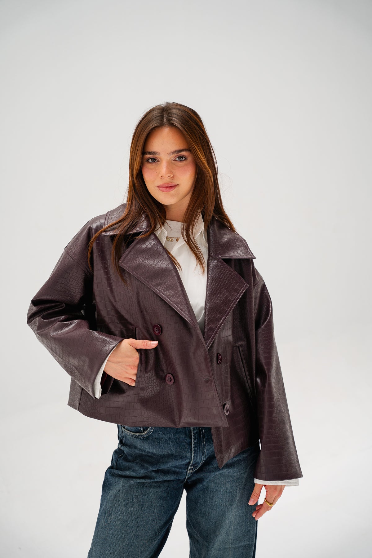 Wild Thing Leather Jacket in Burgundy