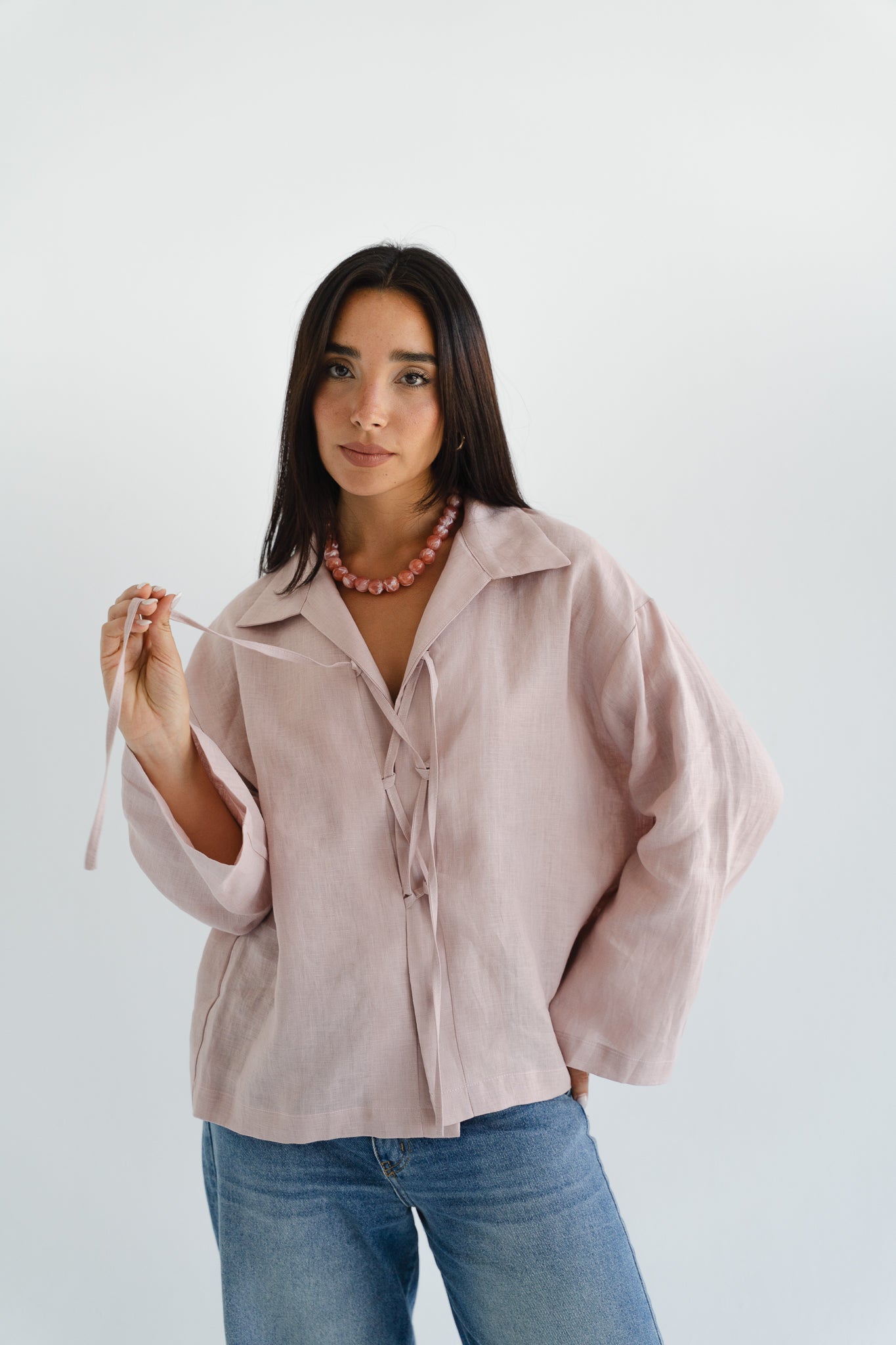 City Linen Blouse in Rose