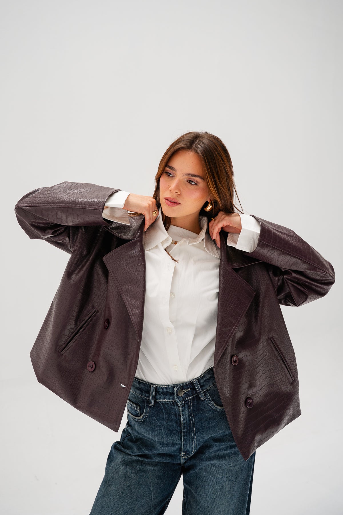 Wild Thing Leather Jacket in Burgundy