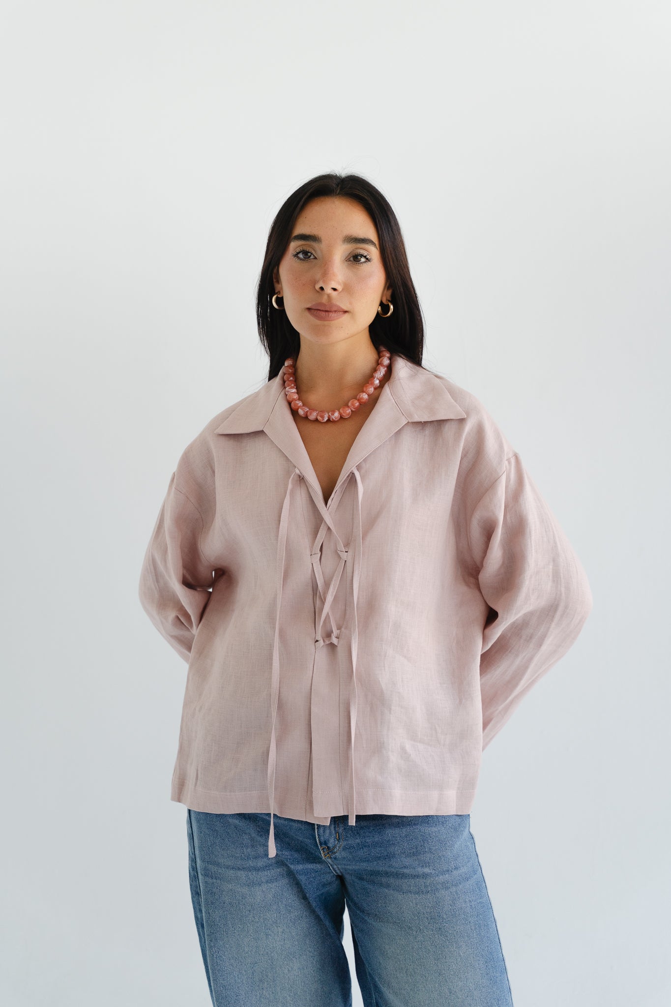 City Linen Blouse in Rose