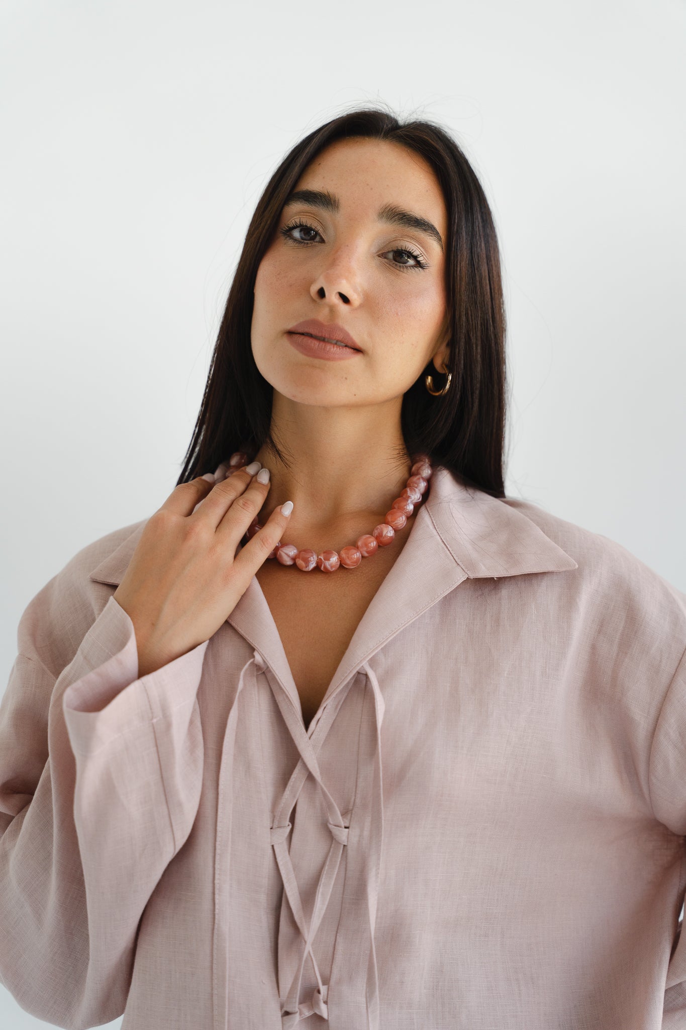 City Linen Blouse in Rose