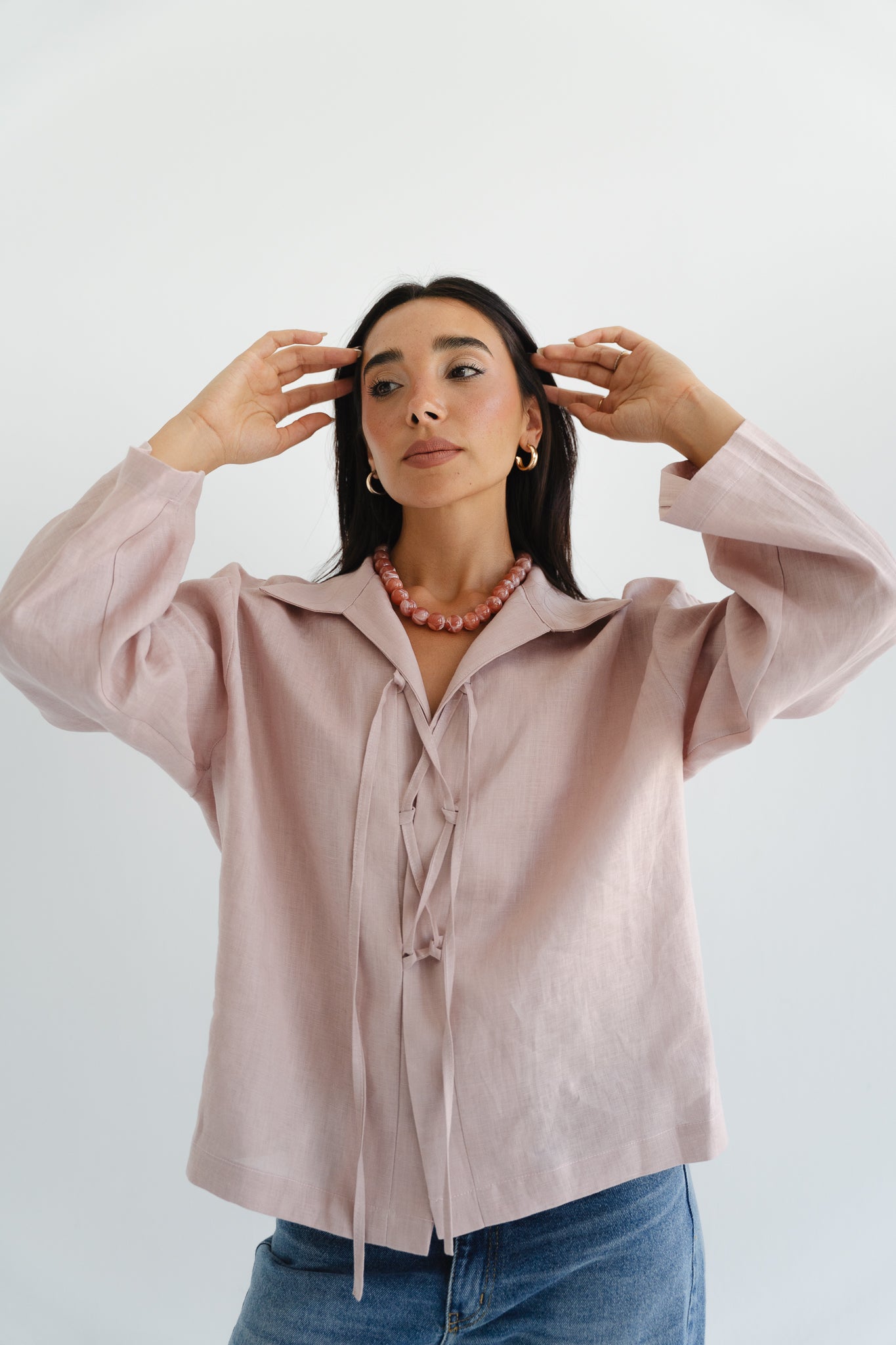 City Linen Blouse in Rose