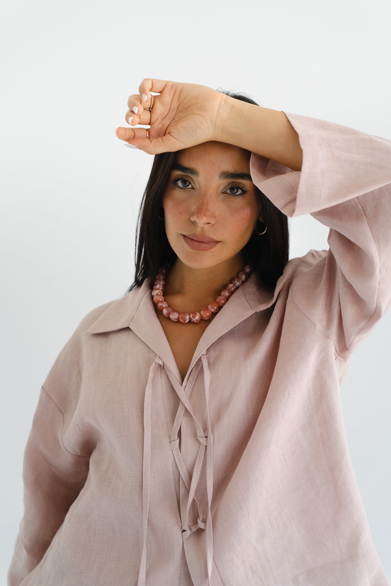 City Linen Blouse in Rose