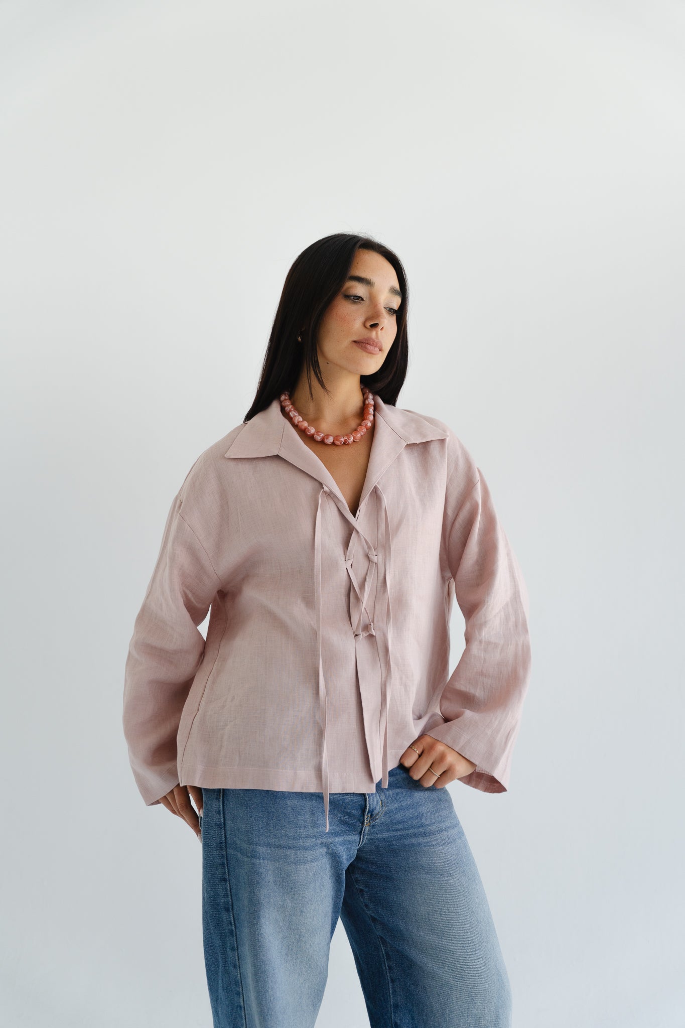 City Linen Blouse in Rose