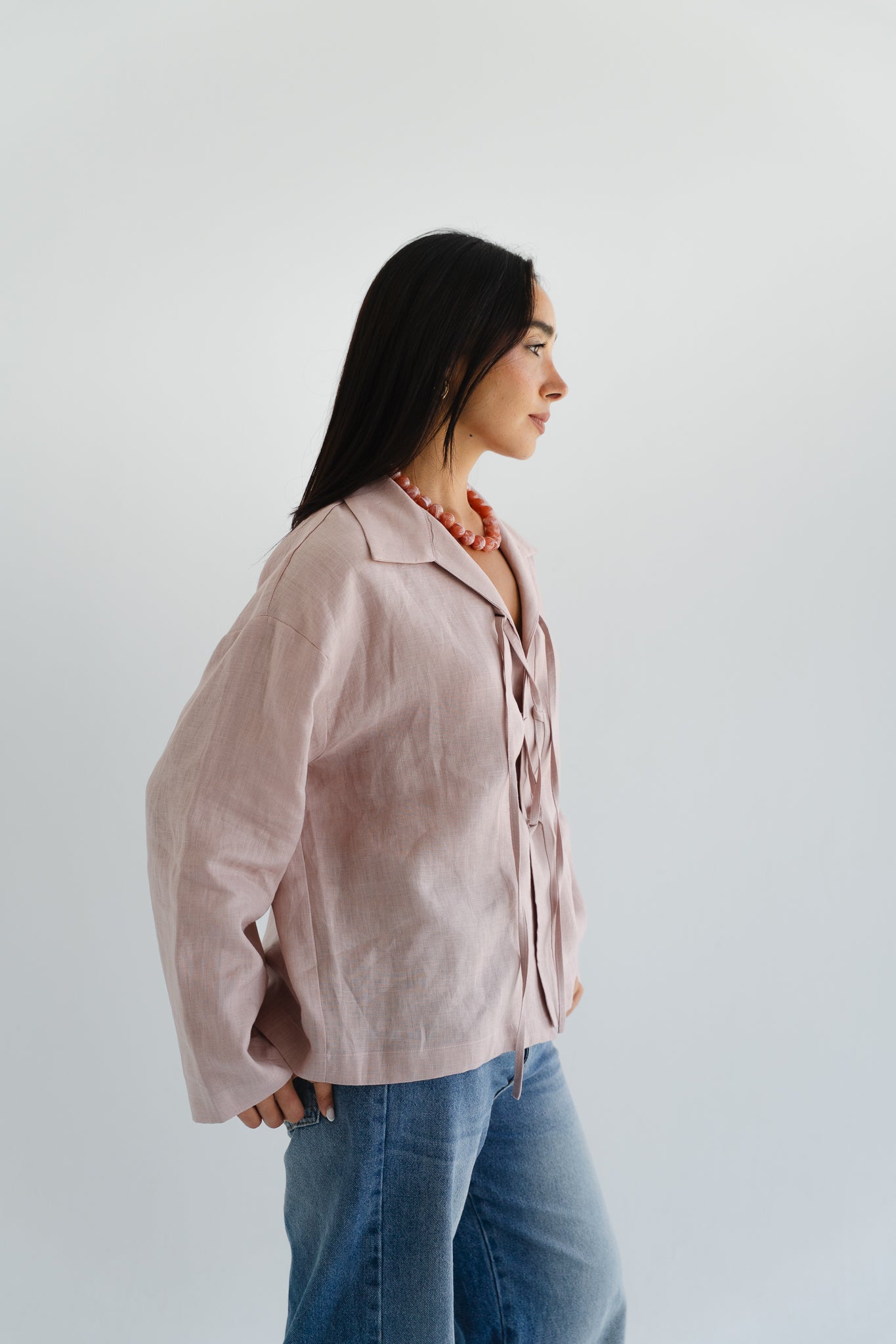 City Linen Blouse in Rose