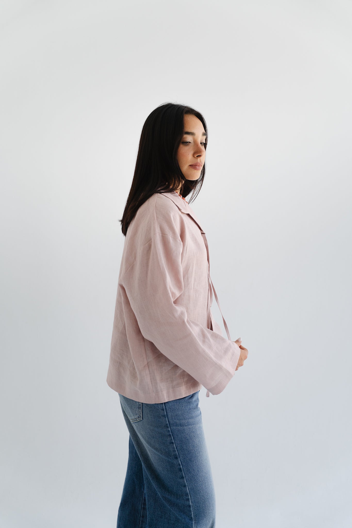 City Linen Blouse in Rose