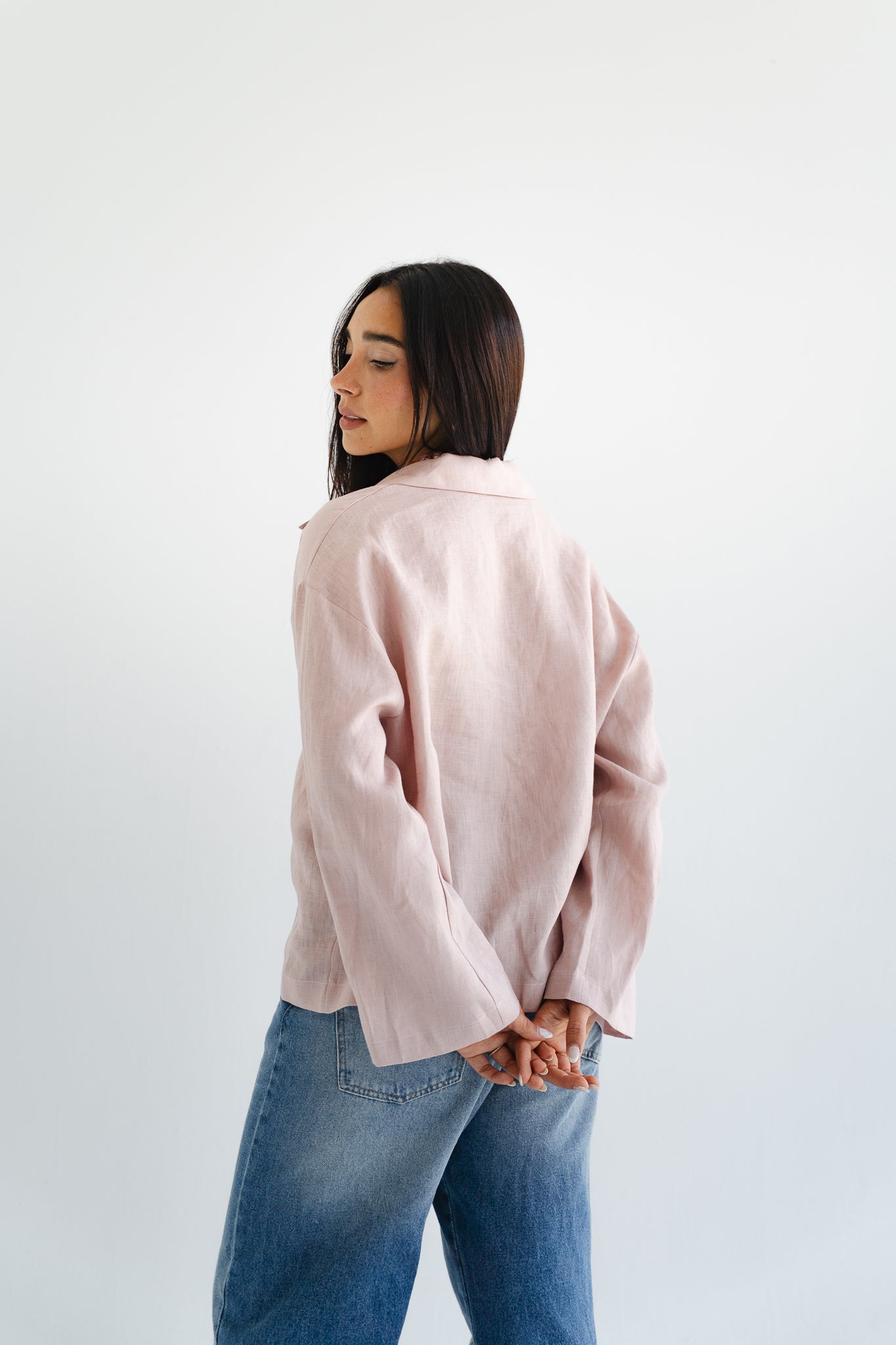City Linen Blouse in Rose