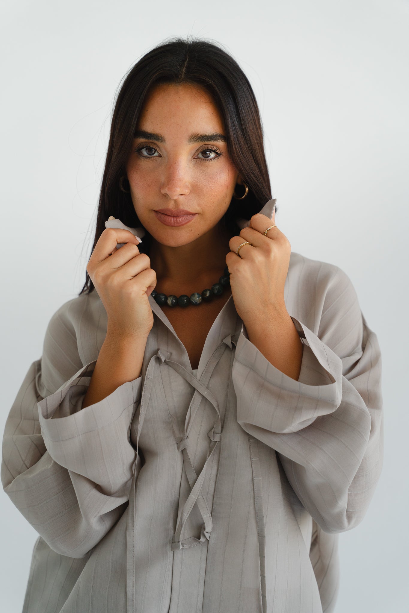 The Smokey Blouse in Taupe