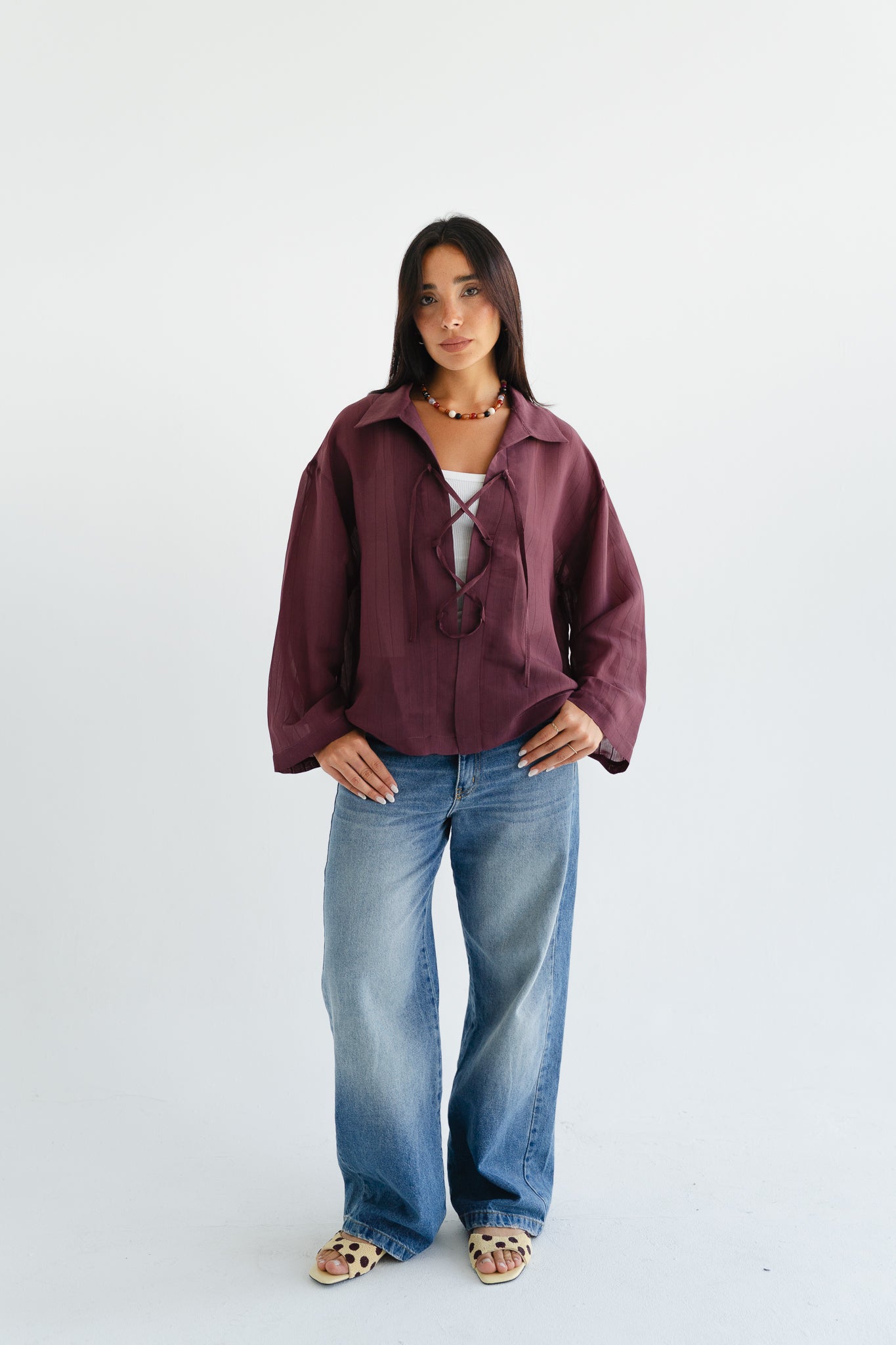 The Smokey Blouse in Burgundy