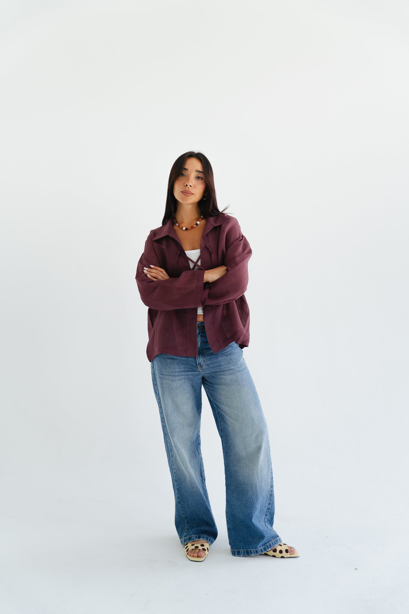 The Smokey Blouse in Burgundy