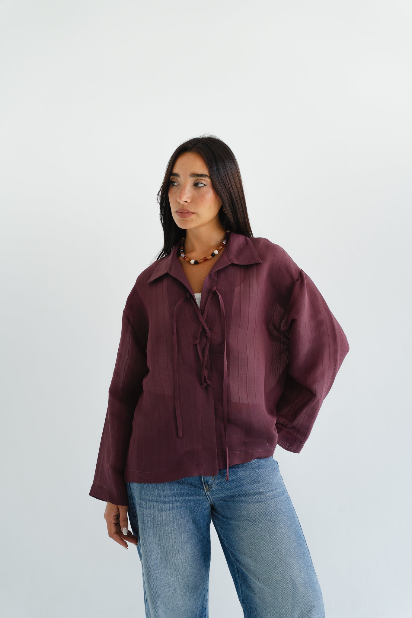 The Smokey Blouse in Burgundy