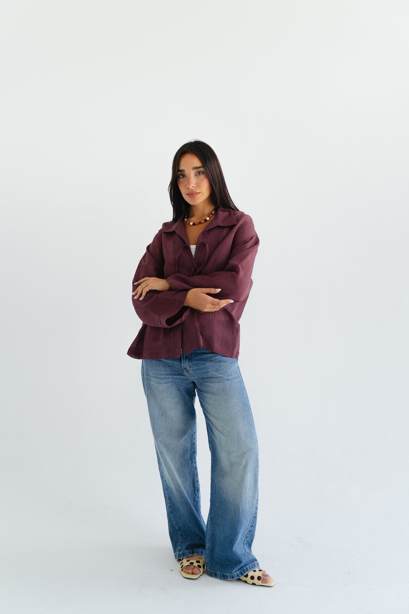 The Smokey Blouse in Burgundy