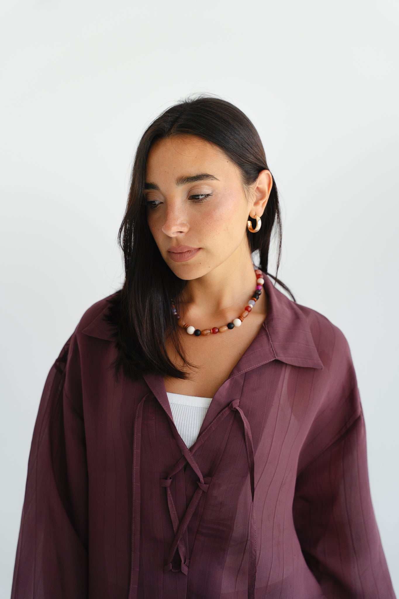The Smokey Blouse in Burgundy