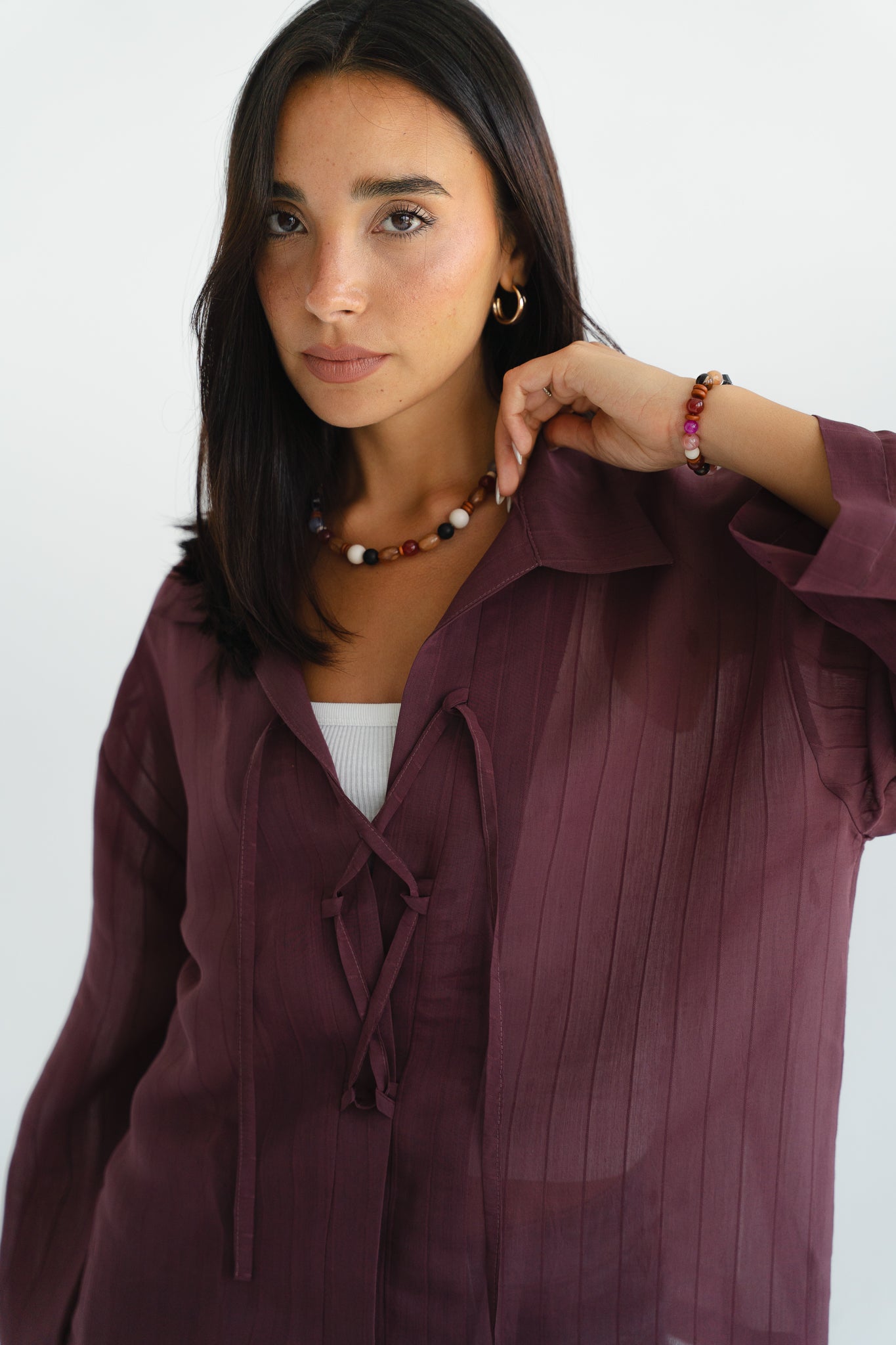 The Smokey Blouse in Burgundy