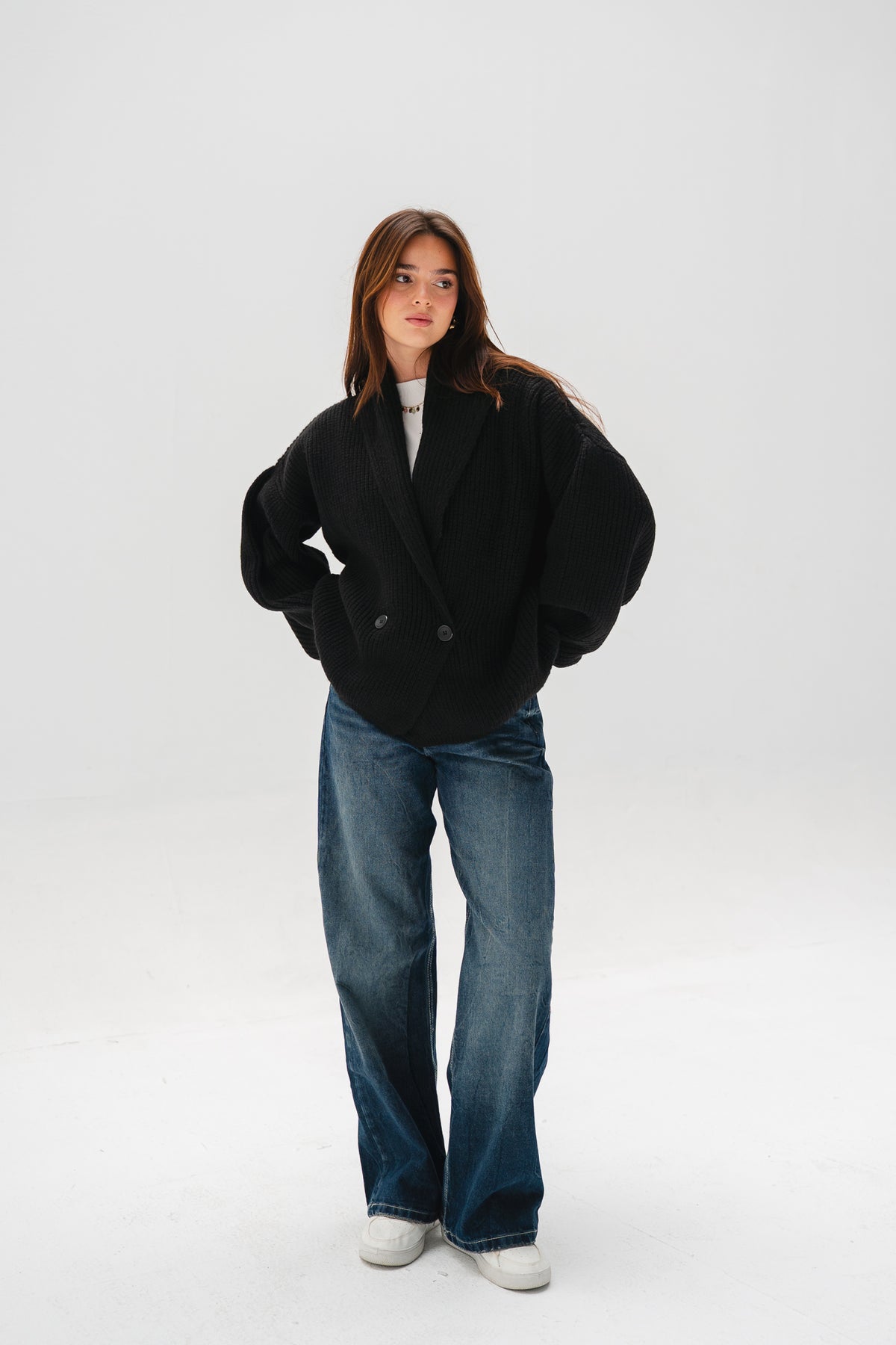 Cinnamon Knit Cardigan in Black