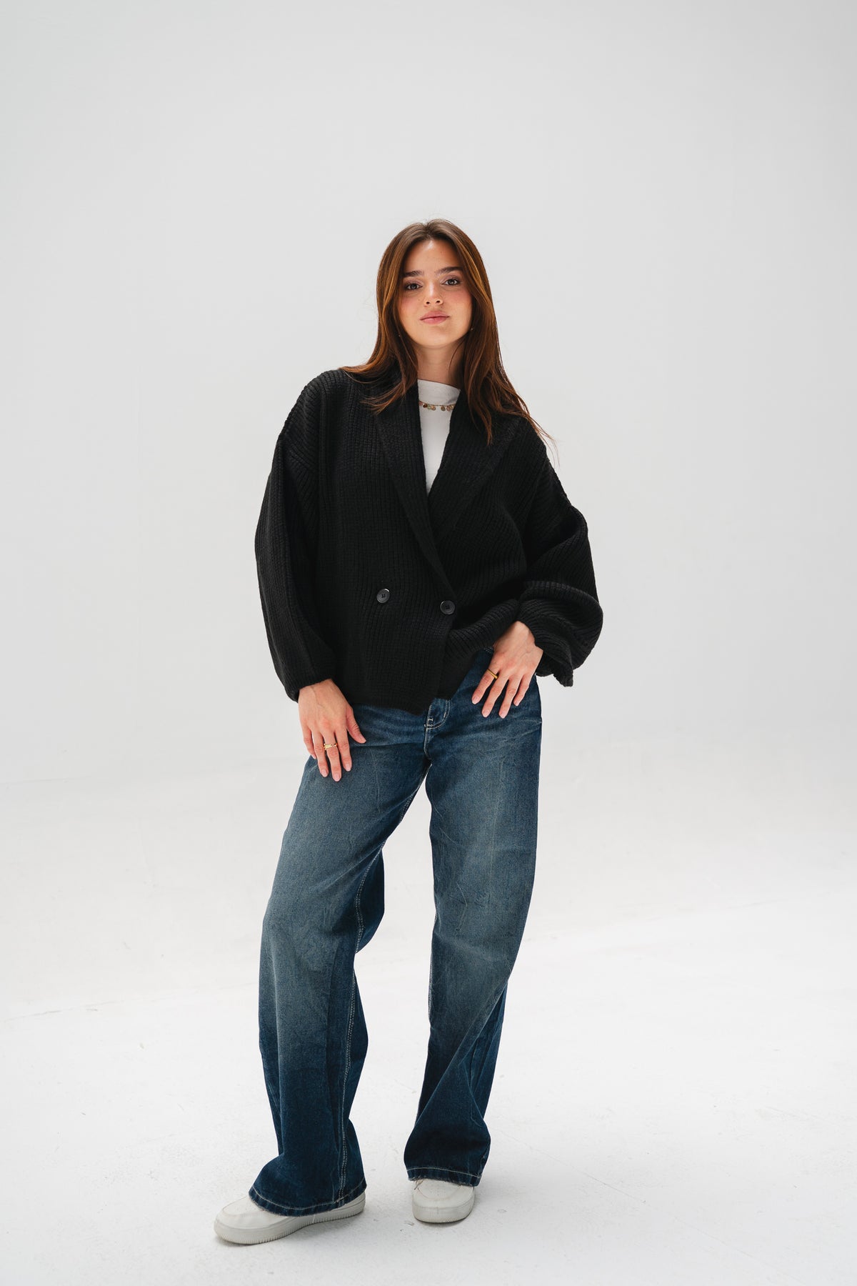 Cinnamon Knit Cardigan in Black