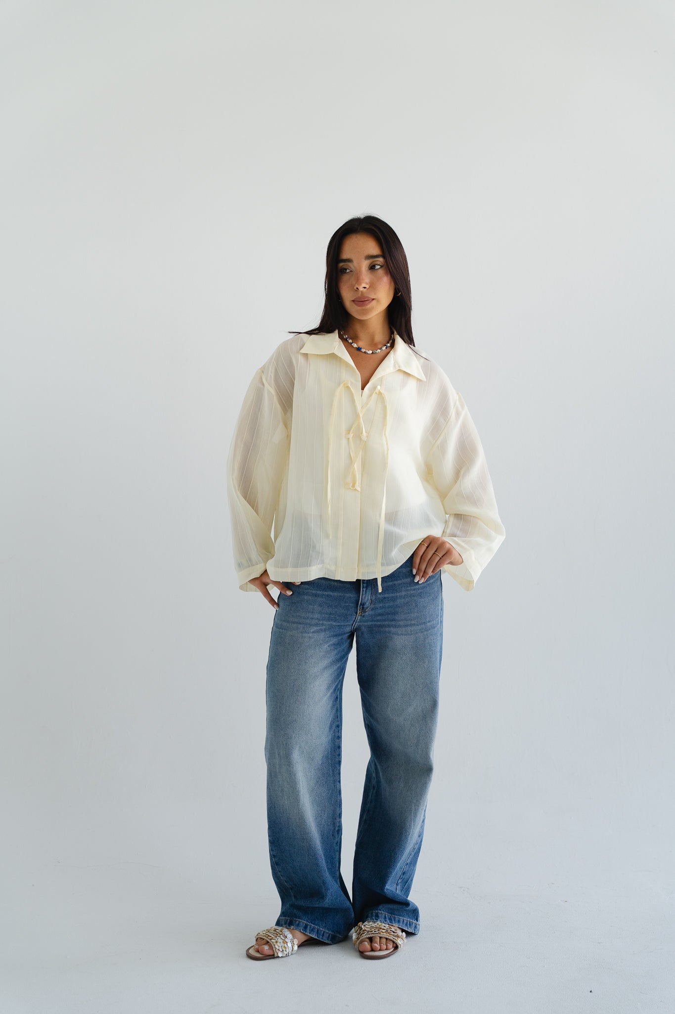 The Smokey Blouse in Creme