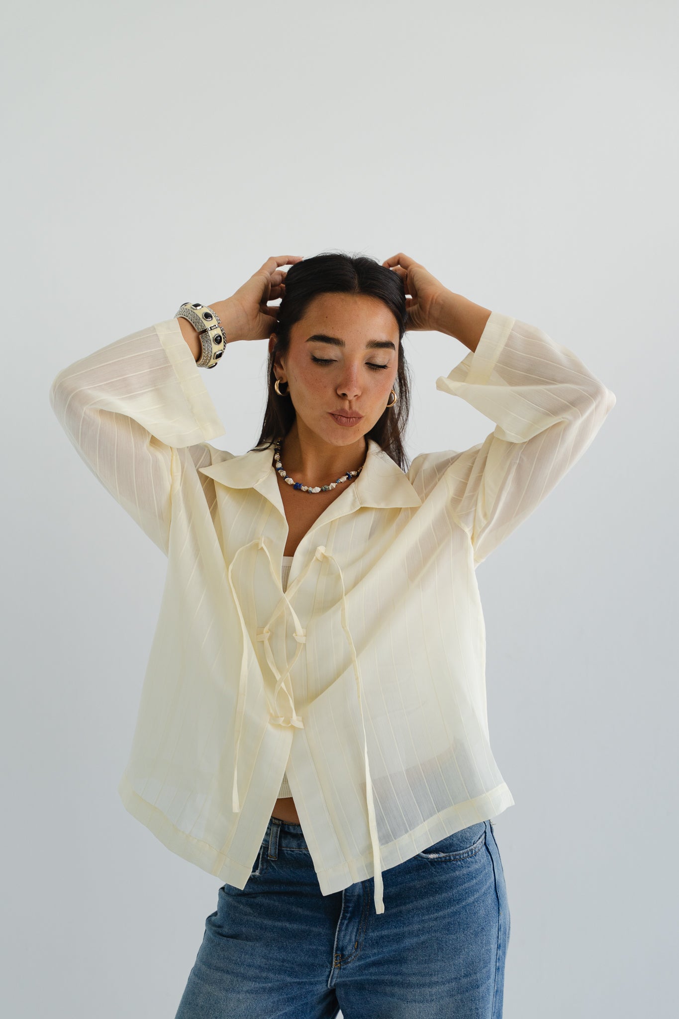 The Smokey Blouse in Creme