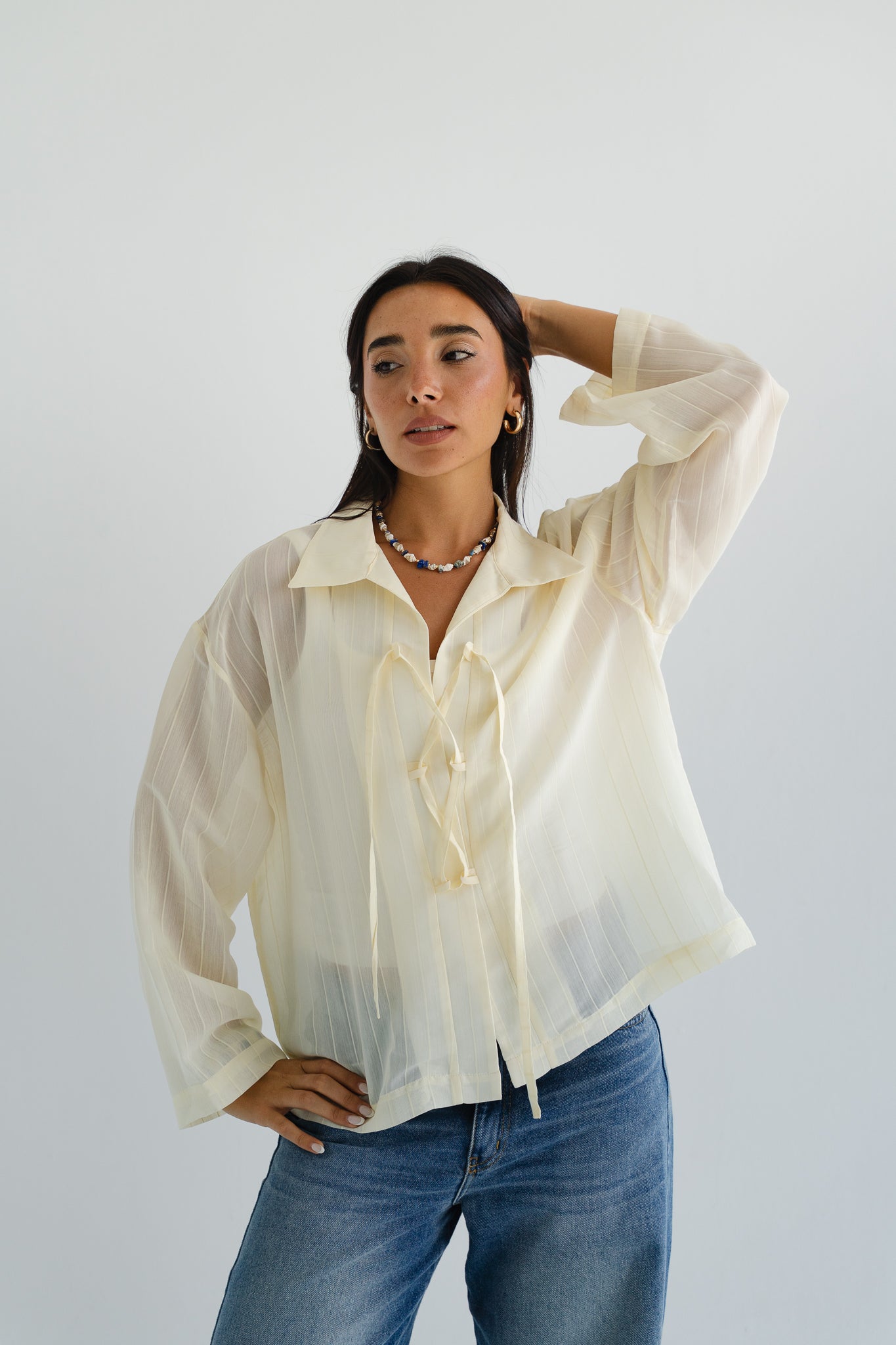 The Smokey Blouse in Creme
