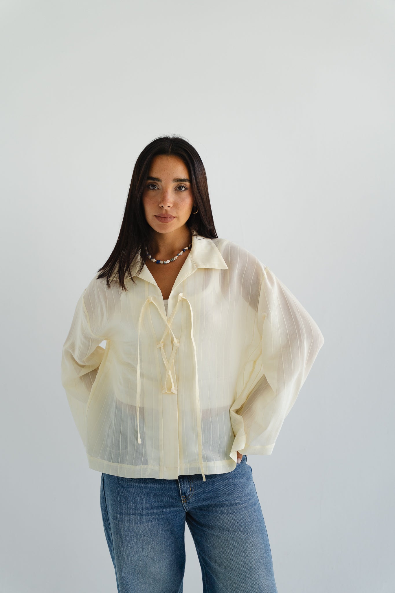 The Smokey Blouse in Creme