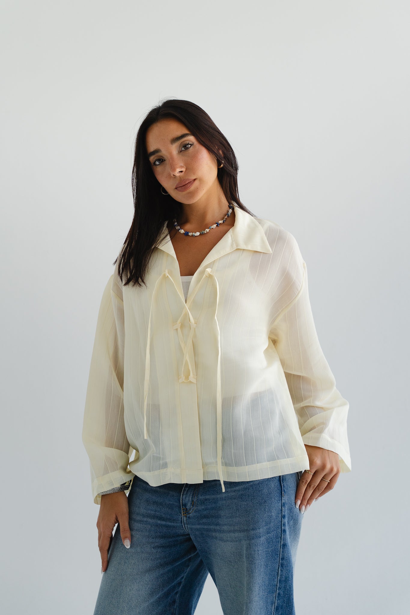 The Smokey Blouse in Creme