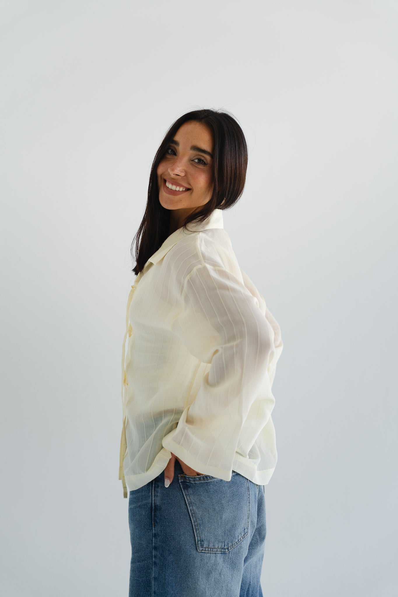 The Smokey Blouse in Creme