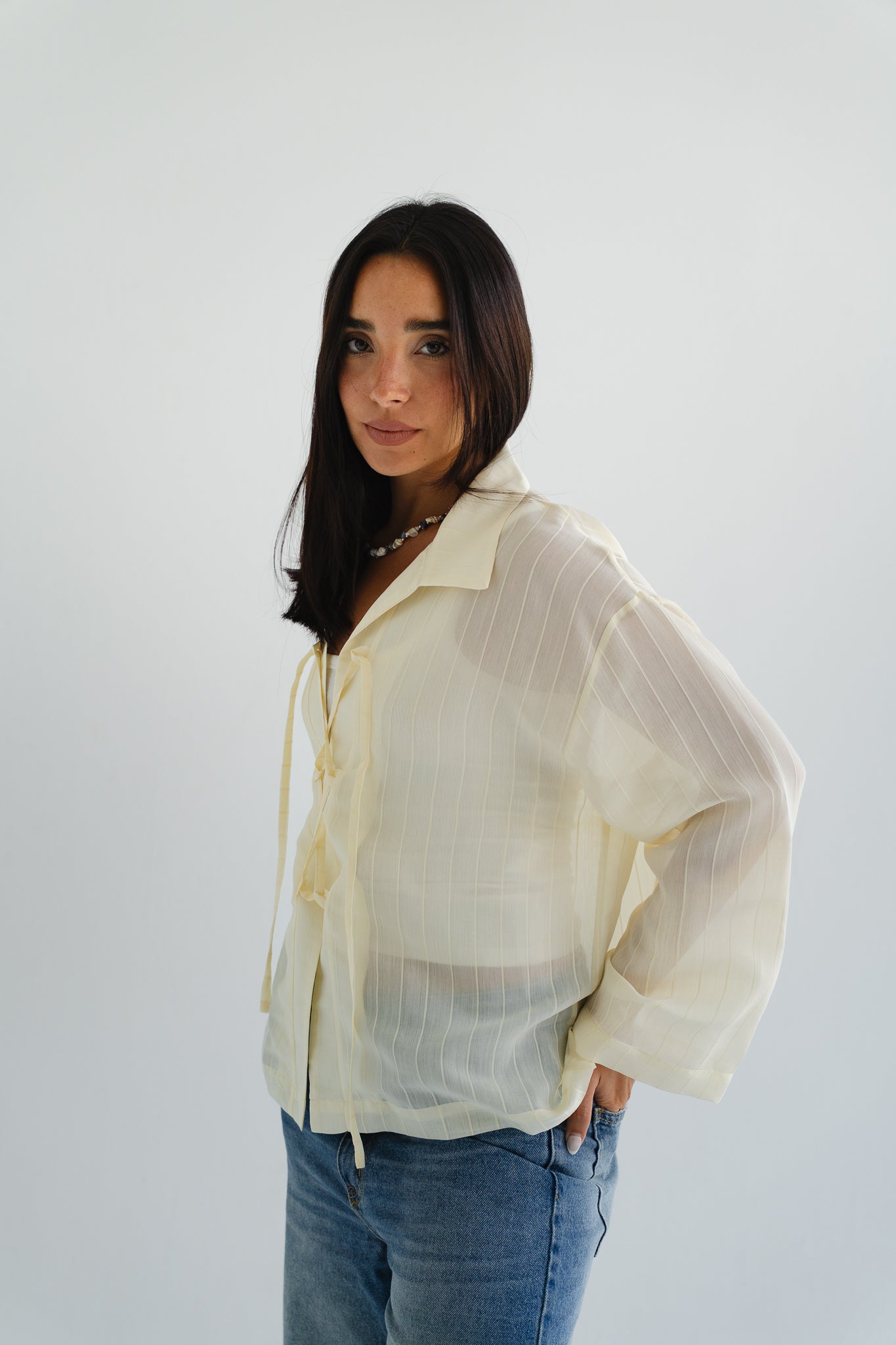 The Smokey Blouse in Creme