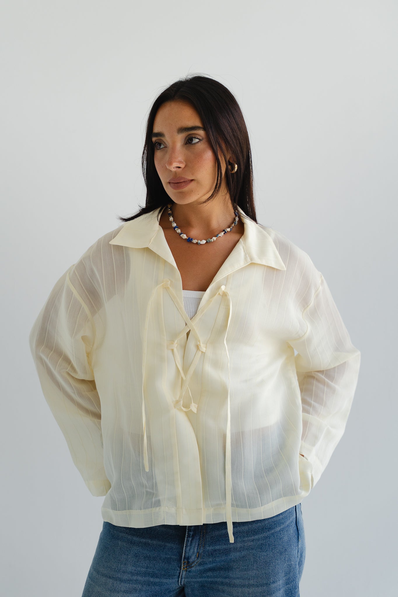 The Smokey Blouse in Creme