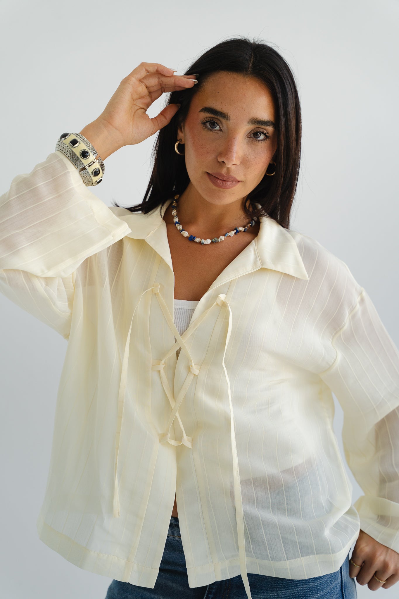 The Smokey Blouse in Creme
