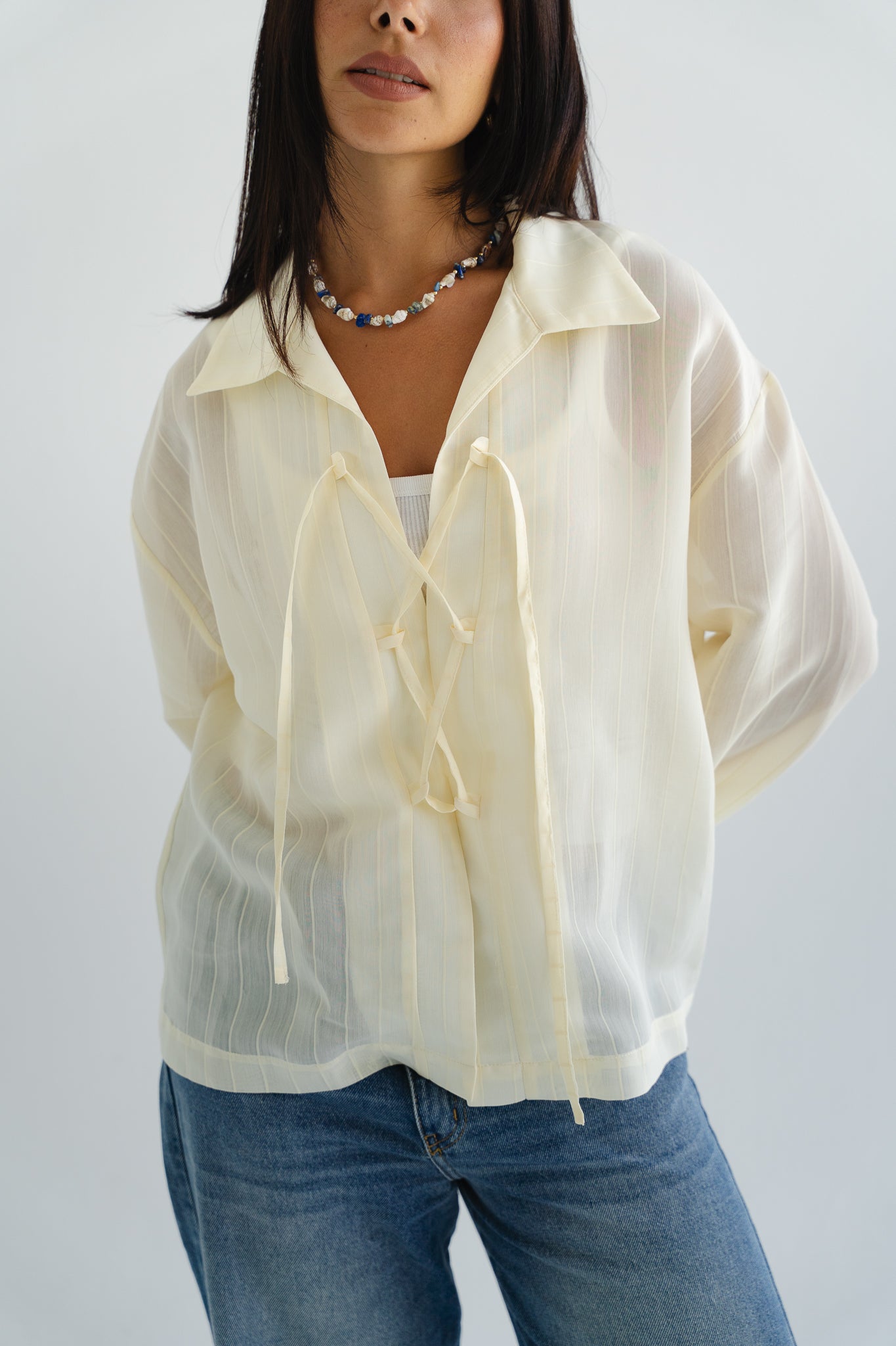 The Smokey Blouse in Creme