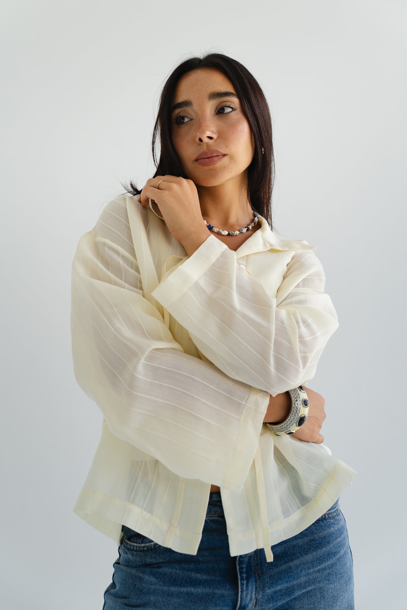 The Smokey Blouse in Creme