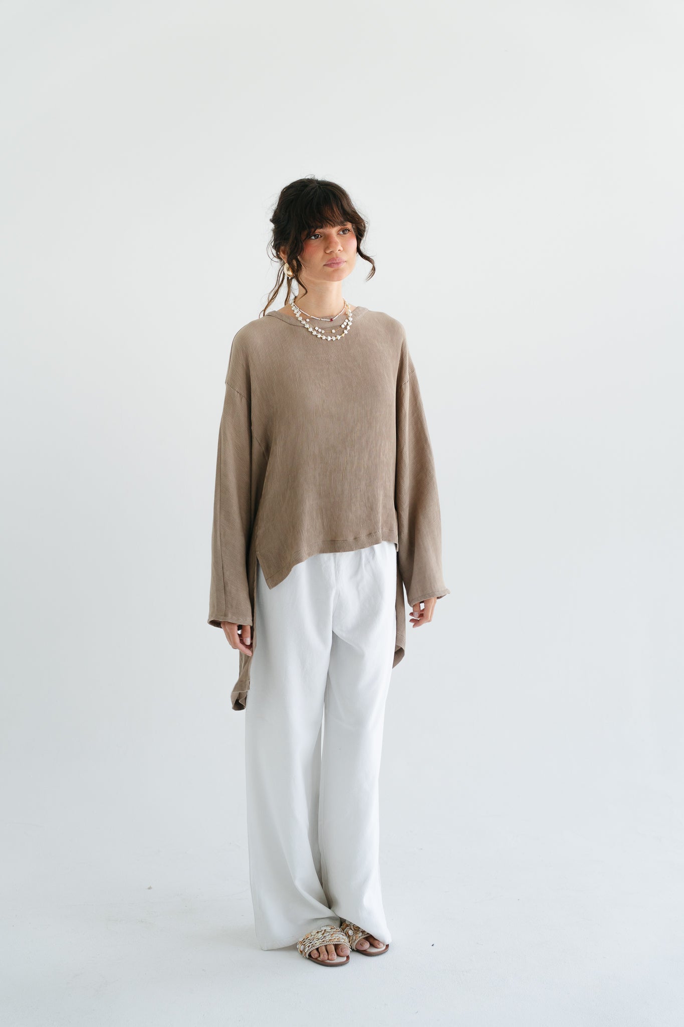 Breathe Top in Taupe