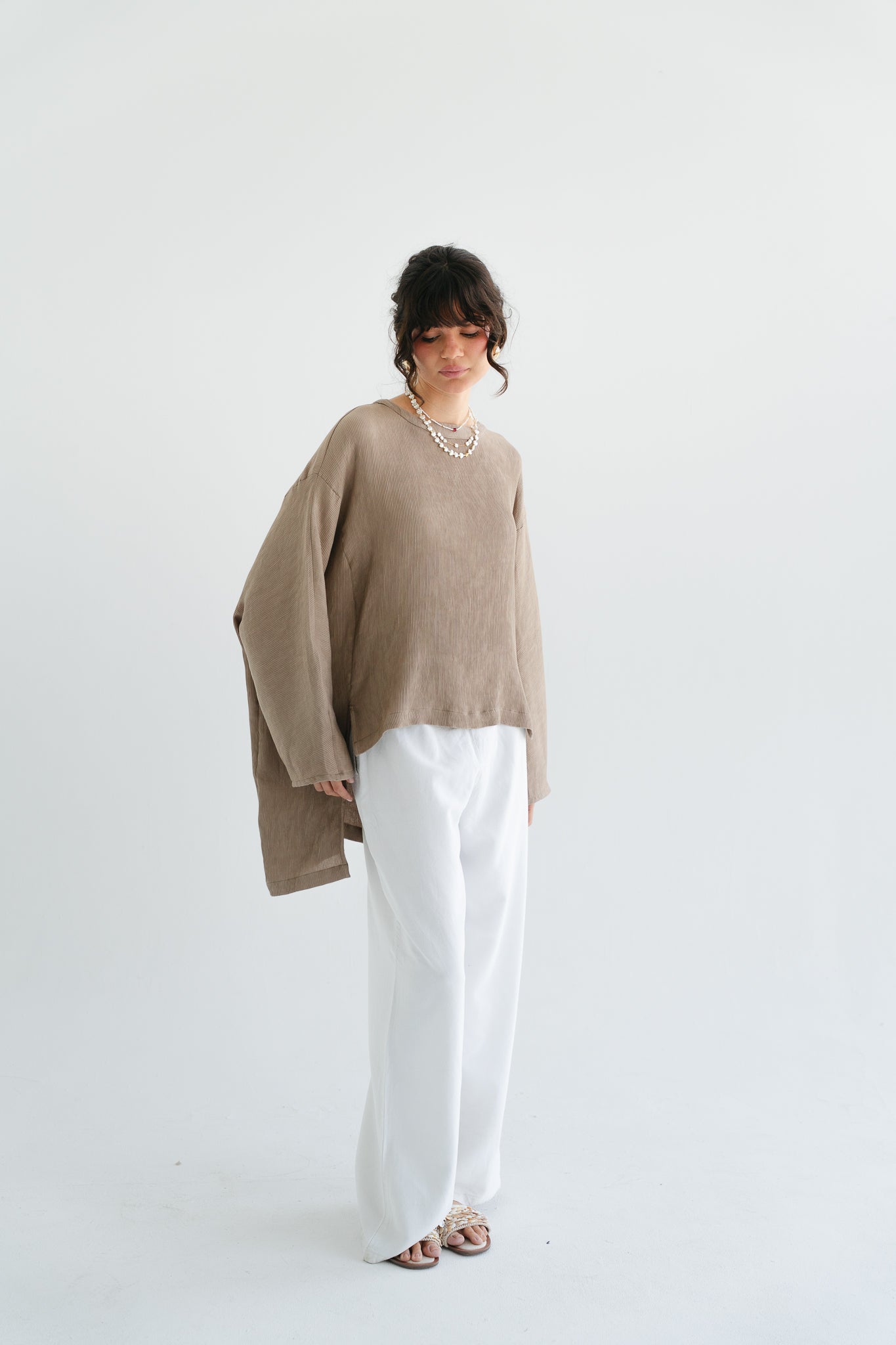 Breathe Top in Taupe