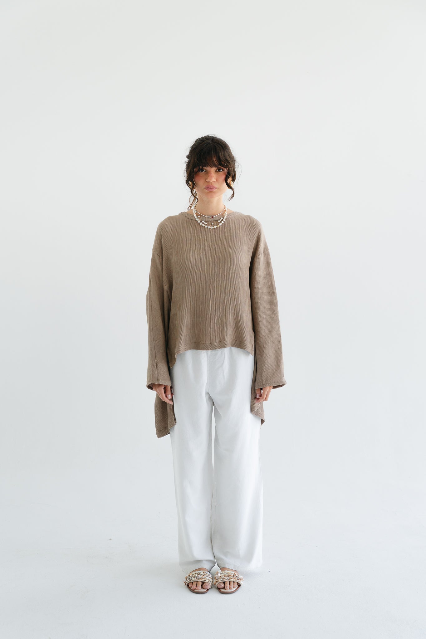 Breathe Top in Taupe