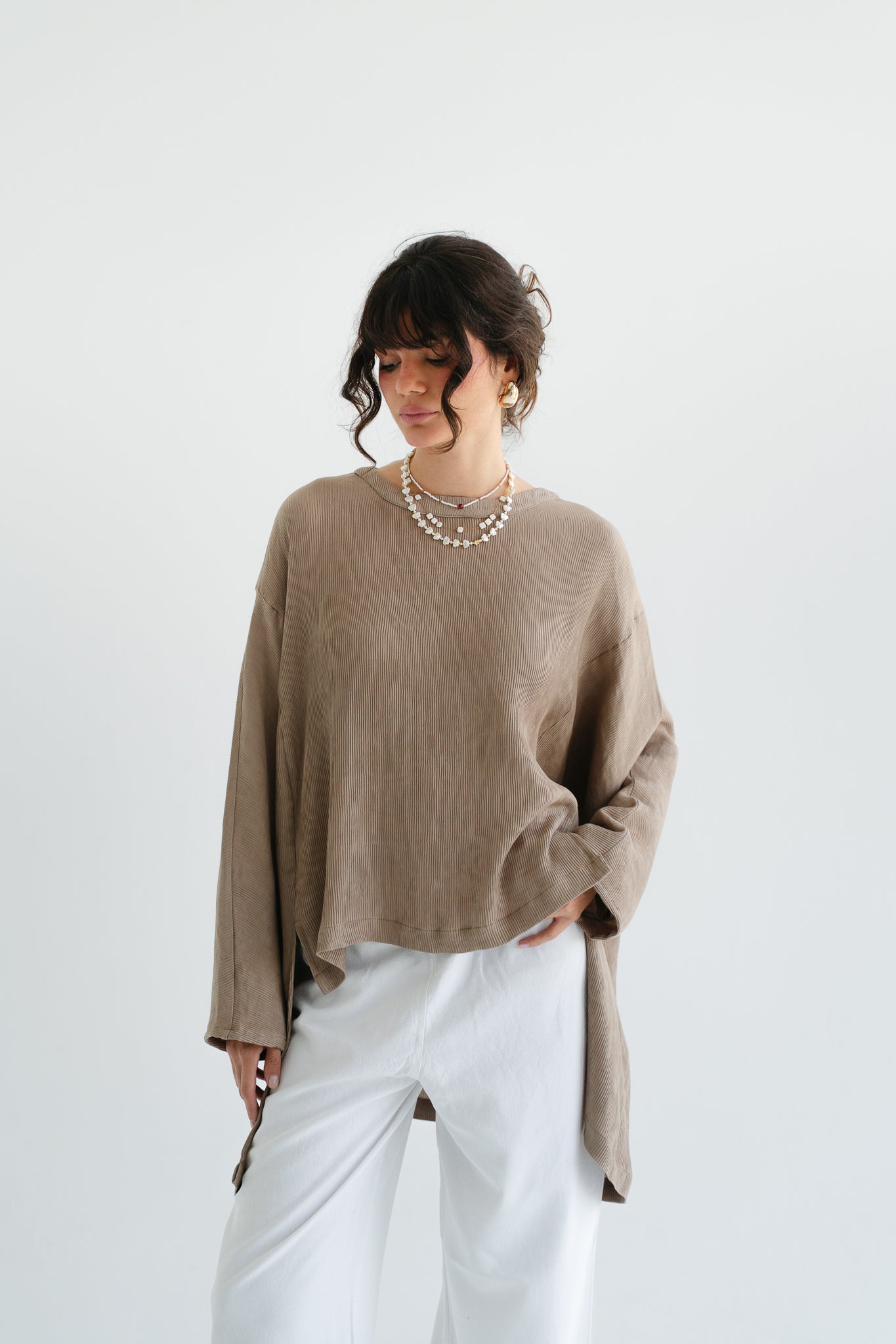 Breathe Top in Taupe