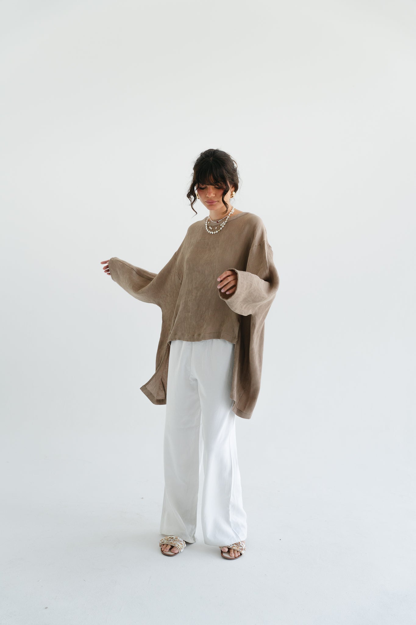 Breathe Top in Taupe