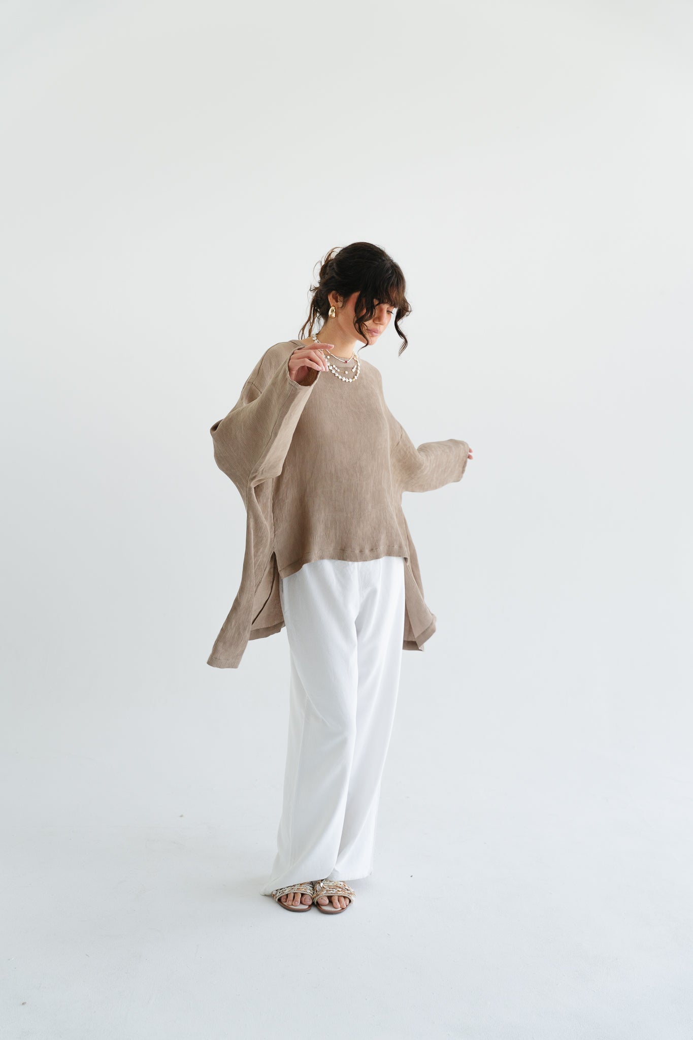 Breathe Top in Taupe