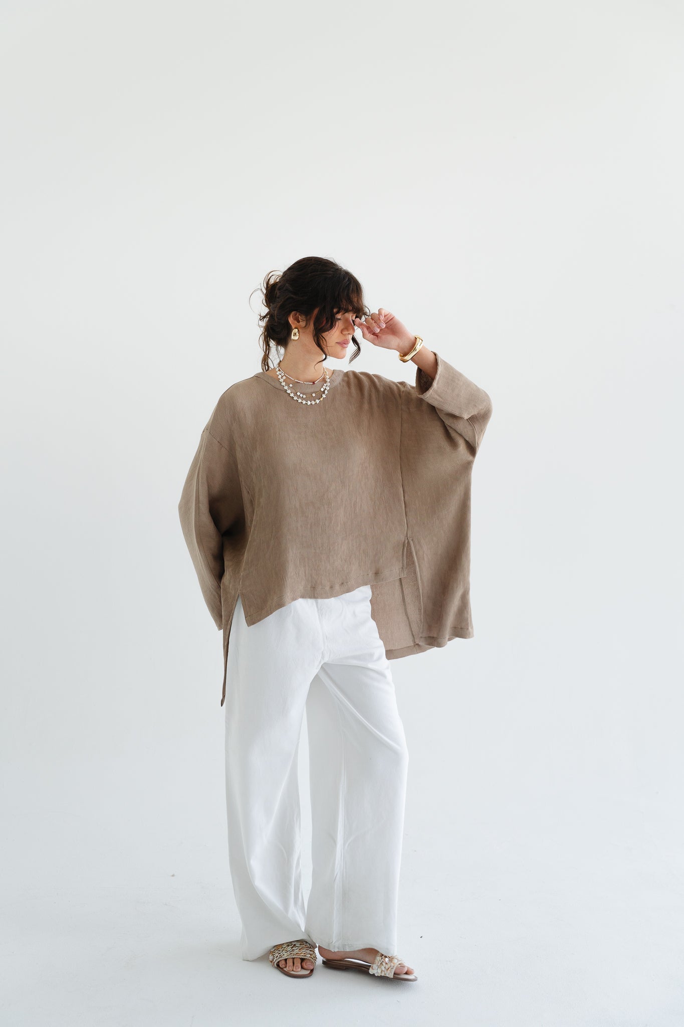 Breathe Top in Taupe
