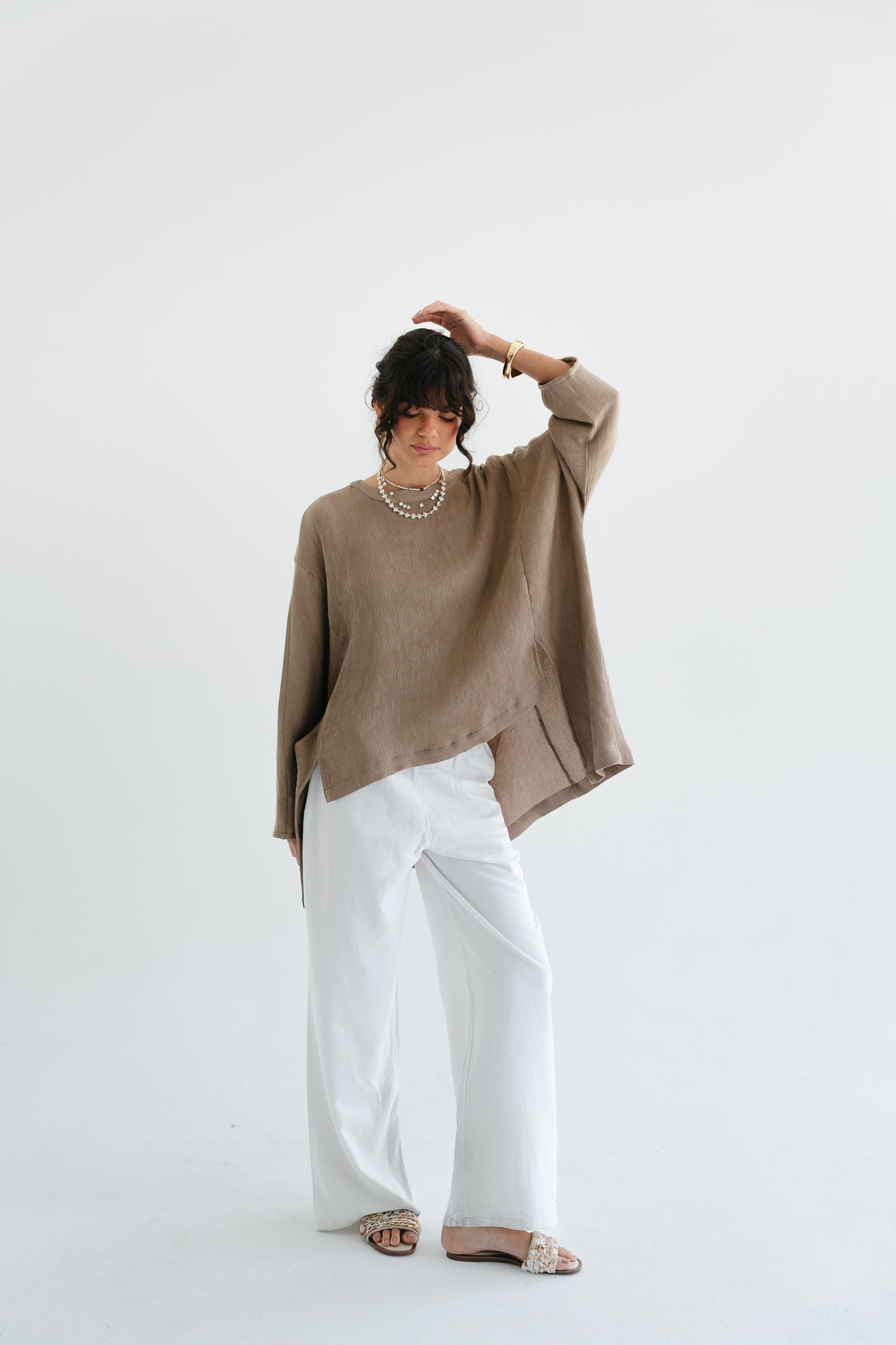 Breathe Top in Taupe