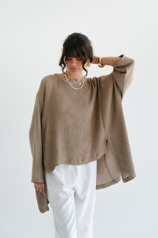 Breathe Top in Taupe