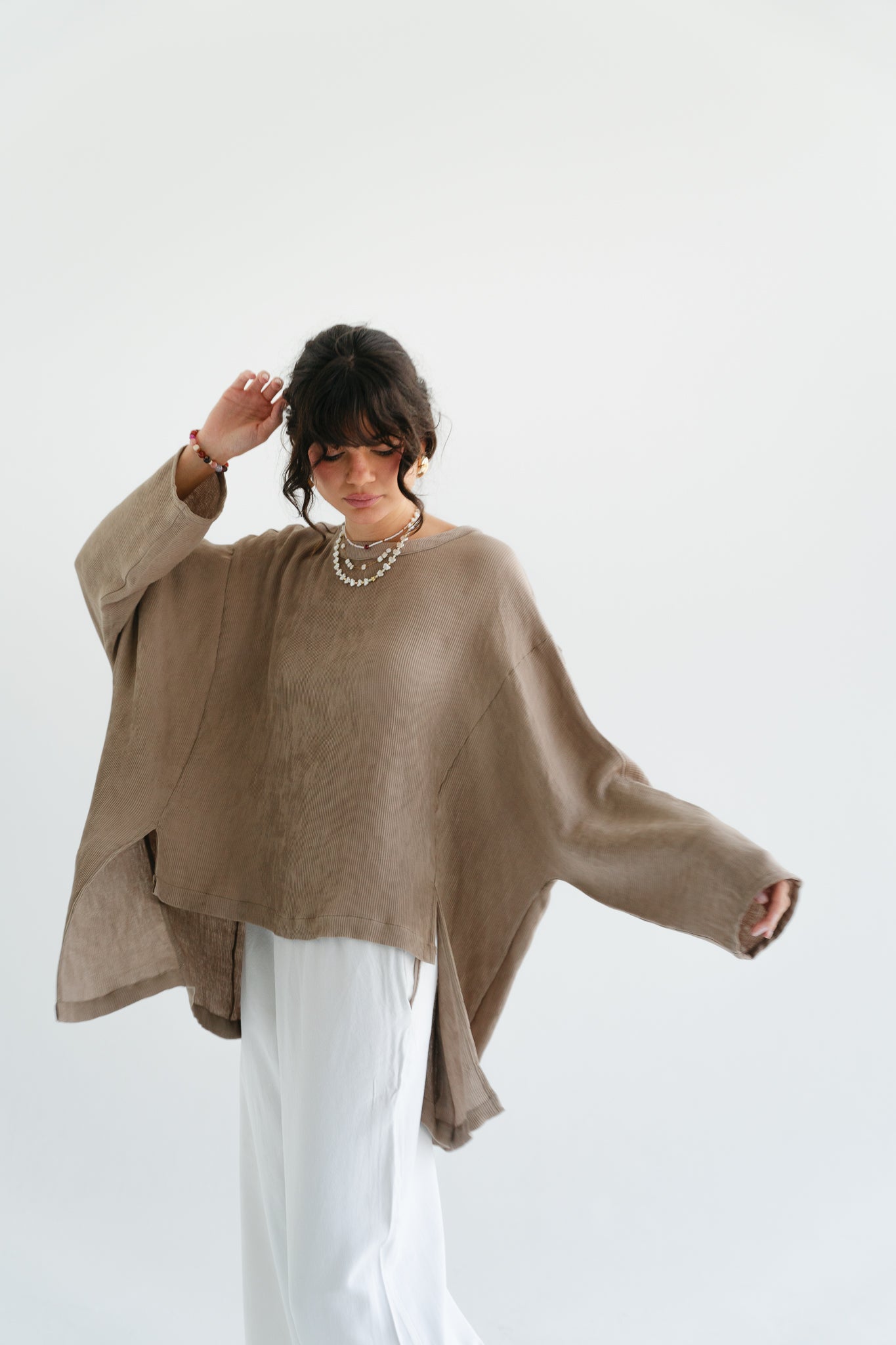 Breathe Top in Taupe
