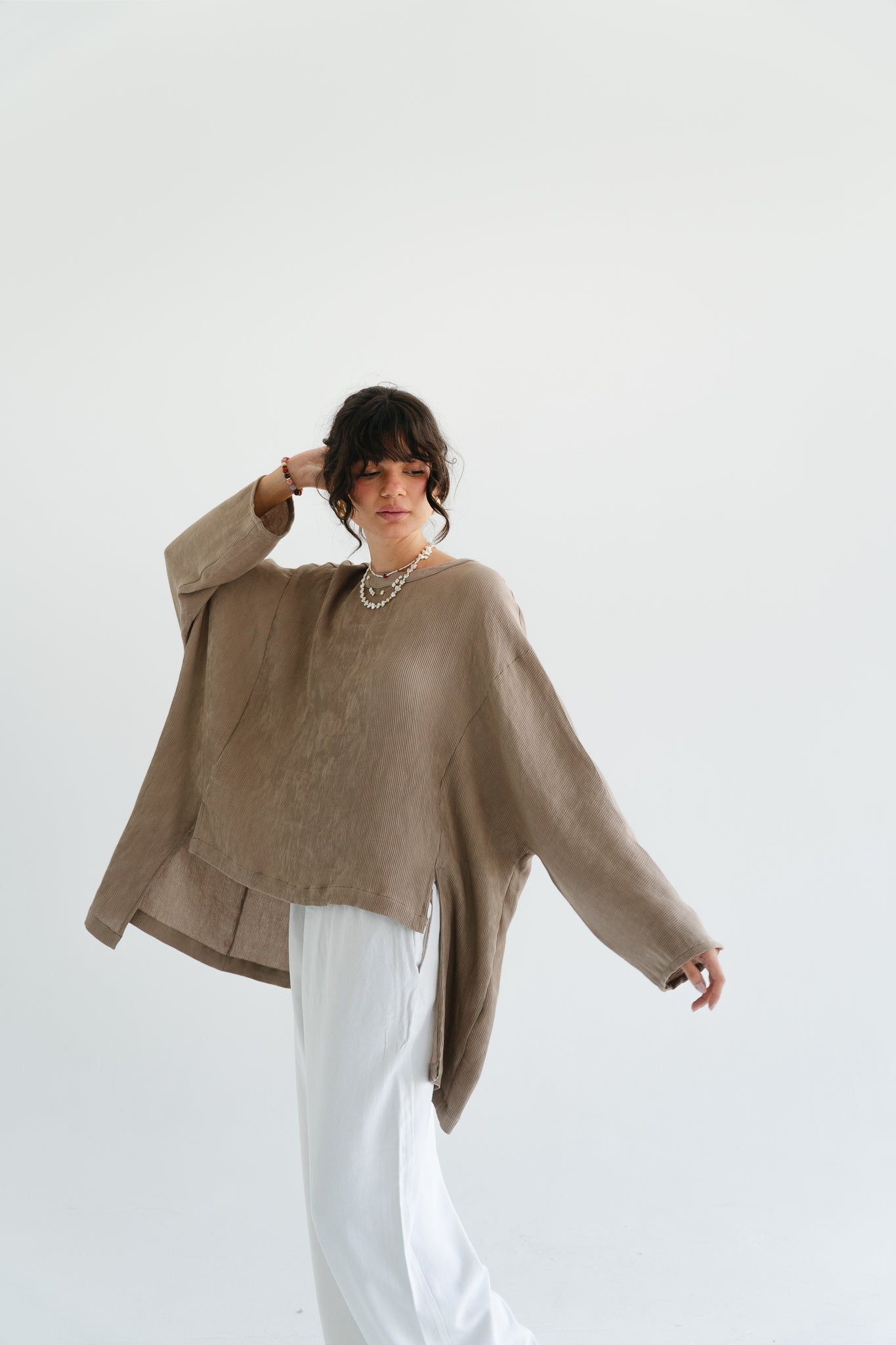 Breathe Top in Taupe