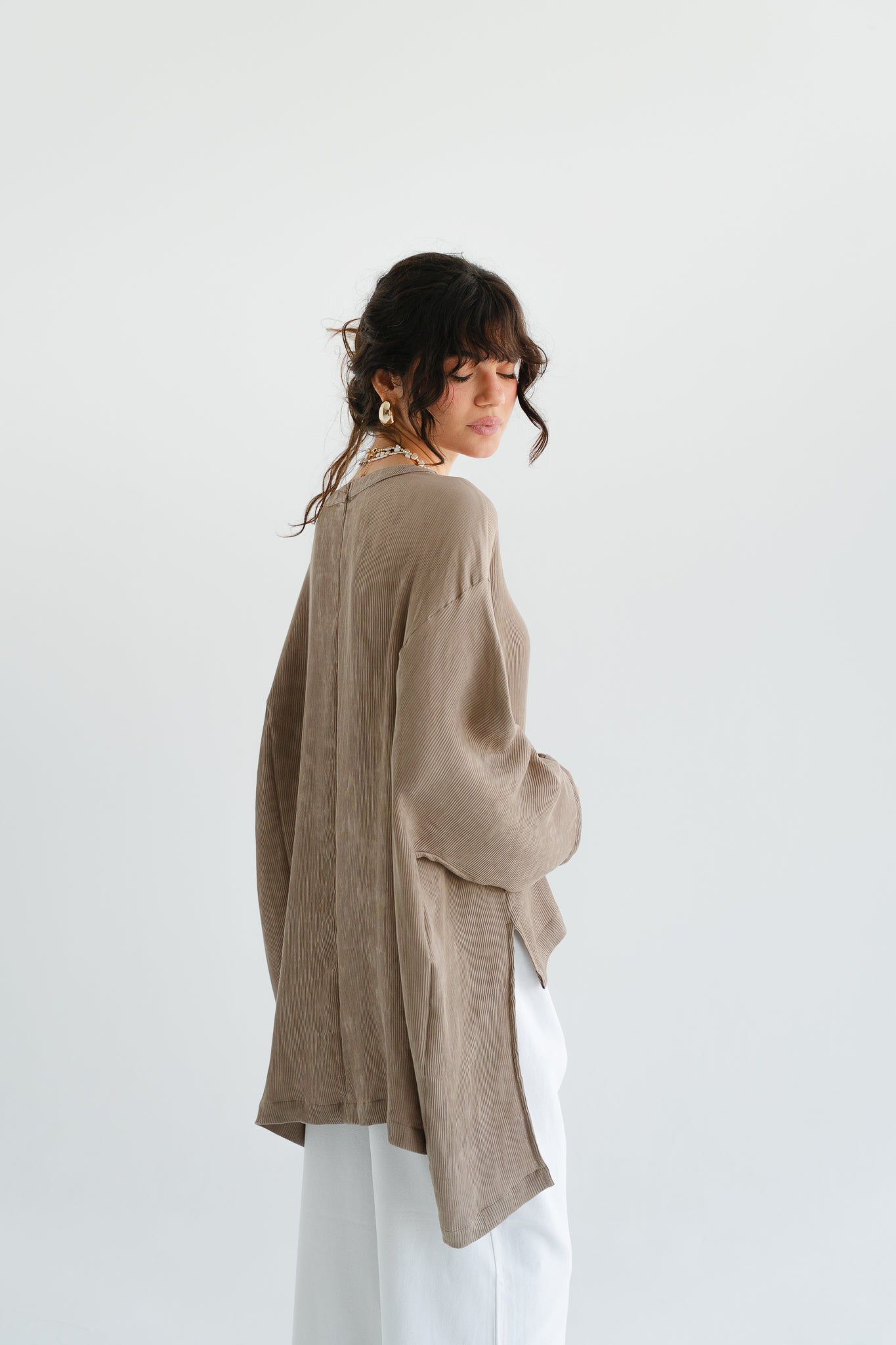 Breathe Top in Taupe