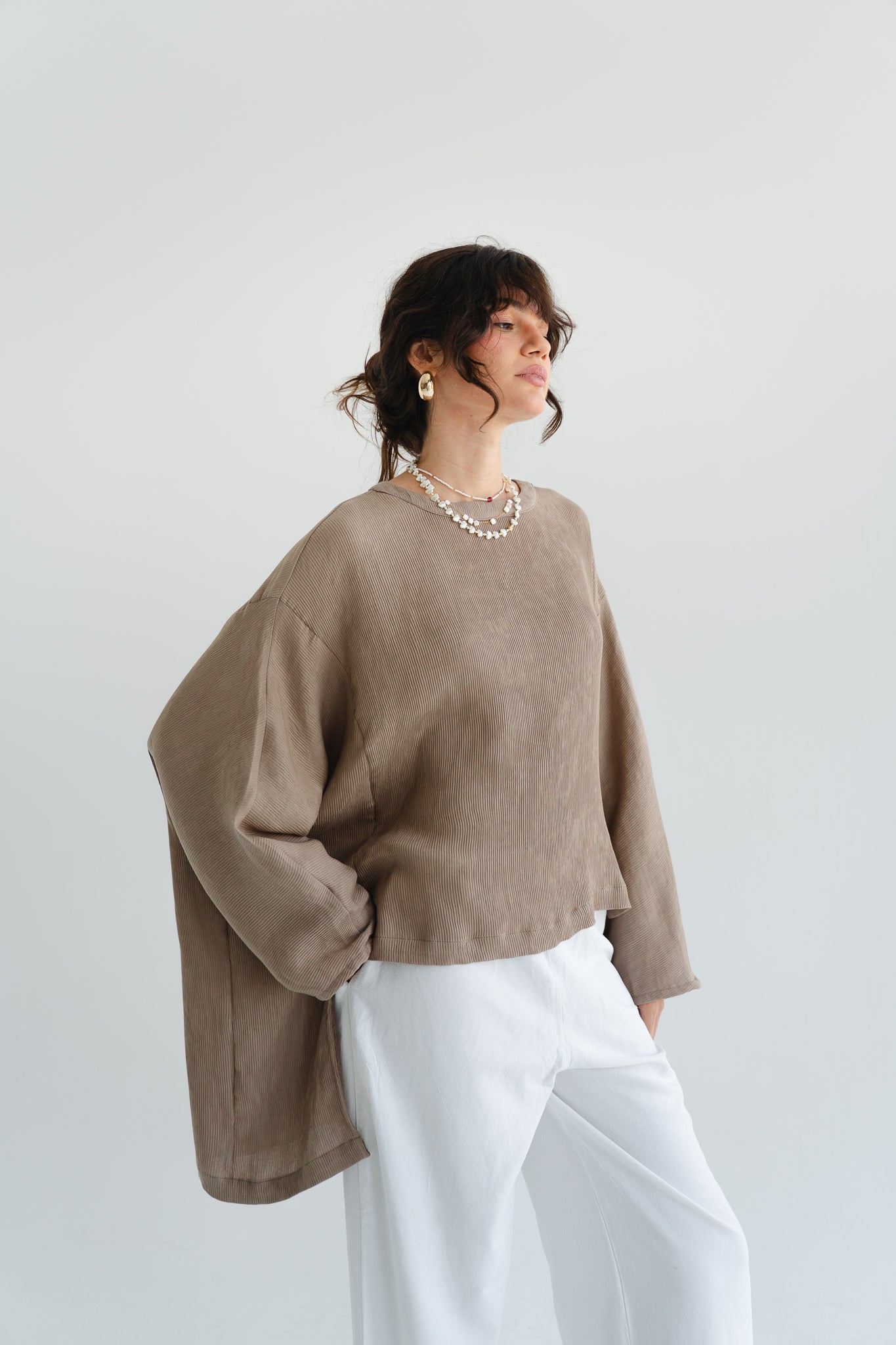 Breathe Top in Taupe